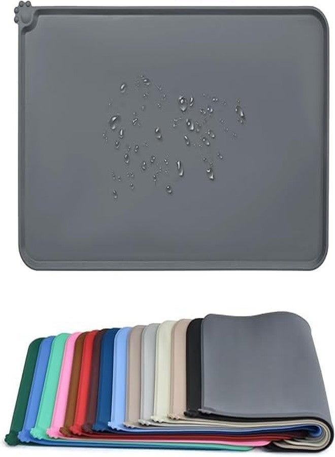Bindex Silicone Pet Feeding Mat, Waterproof Dog Cat Food Mat with Raised Edges, Dog Cat Water Bowl Placemats, Dog Cat Feeding Mats for Food and Water Prevent Spill (47 x 30 cm) - Image 1